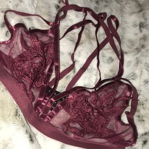 Burgundy Cage Bra